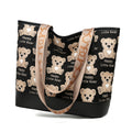 2025 new canvas bear shoulder bag - stylish women's bag, minimalist, versatile, large capacity tote bag, mom bag