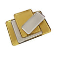 Custom korean style 304 stainless steel rectangular cafe tray cake plate commercial gold bbq plate flat plate