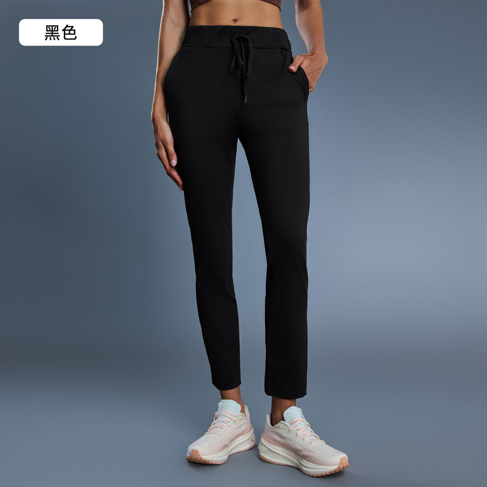 new arrivalloosestraight-leg yoga pants drawstring waist sports casual elastic nine-point pants for women dl081