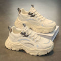 Men's winter mesh breathable youth sports anti-slip casual shoes thick sole height increasing running white dad shoes trendy sneakers