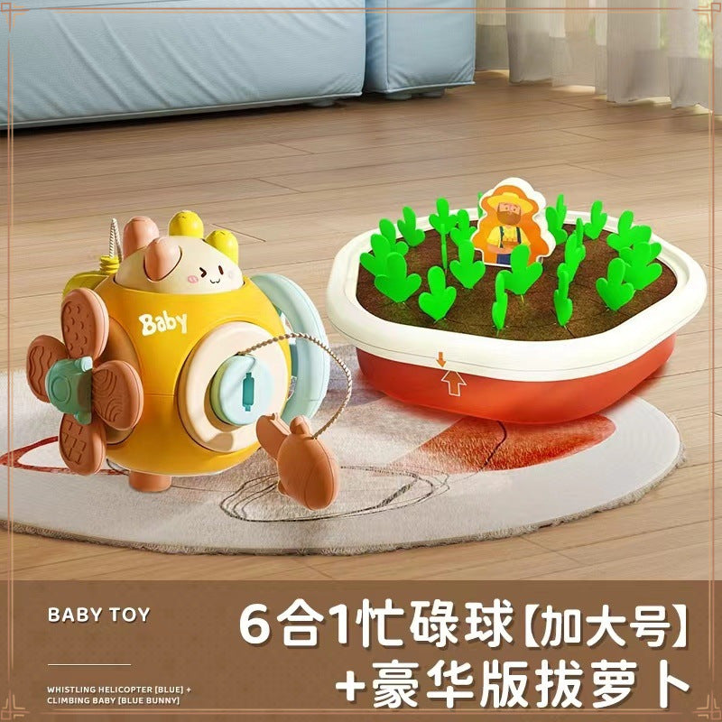 Baby busy ball baby toy 0-1 years old 3 toddlers finger grab ball hexahedron house early education switch button puzzle