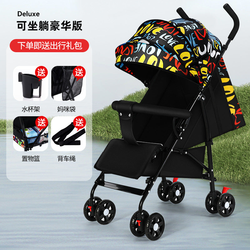 Baby stroller lightweight foldable umbrella stroller reclining seat summer travel pram for infants and toddlers