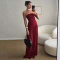 summer new arrivals: european and american style bandeau, off-the-shoulder, sleeveless, loose-fit maxi dresses - wholesale