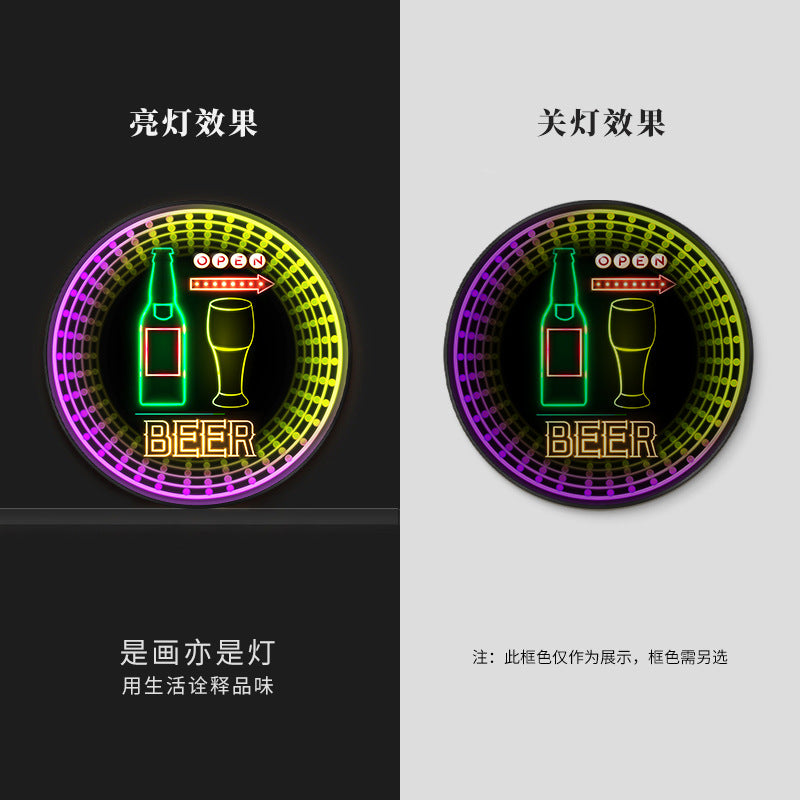 Luminous neon light text bar wall decoration painting KTV box led hanging painting singing and dancing restaurant clear bar nightclub painting