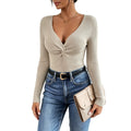 european and american cross-border new sexy v-neck knitted bodycon sweater