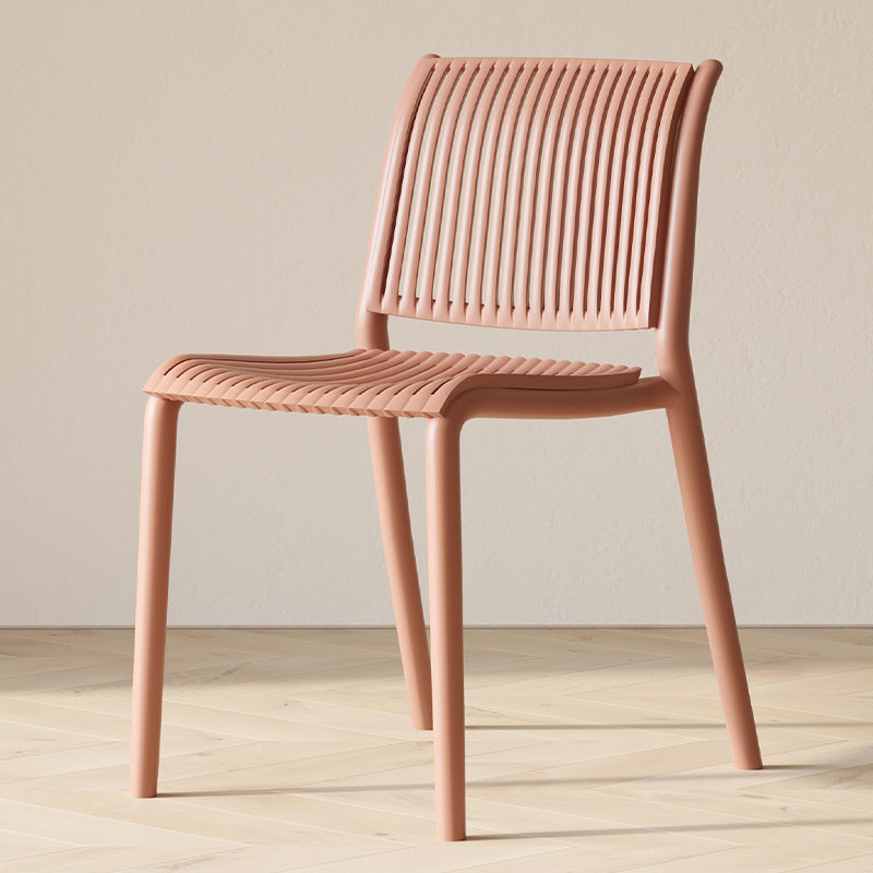 New arrival: thickened modern minimalist nordic dining chair - plastic chair, balcony outdoor vertical stripe leisure chair, stackable waiting chair