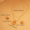 24k gold-plated middle eastern dubai women's love jewelry, square design pendant earrings, back-to-school gift