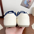 Versatile round-toe student sneakers, sweet style flat shoes, 2026 spring new collection, collegiate style color block german army trainers