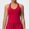 New brushed fabric tie-up long sleeve sports bra with open back, drawstring wide-leg loose pants, outdoor casual fitness outfit