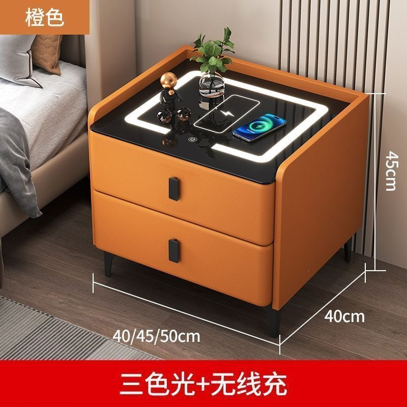 Smart nightstand modern bedroom home light luxury minimalist smart wireless charging multifunctional fingerprint lock practical cabinet