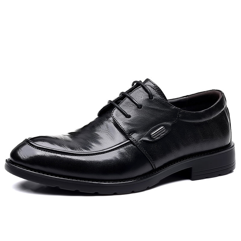 Men's leather dress shoes - business, formal, casual, breathable - live stream, cross-border, korean style, youth, work, groom, wedding