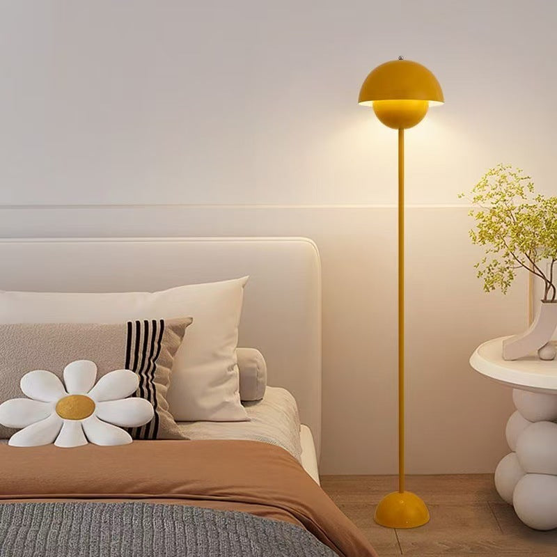 Cream style side lamp atmosphere lamp bedroom decoration retro flower bud sofa cream floor style study floor lamp living room