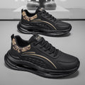 Sports breathable men's shoes spring leather shock-absorbing running shoes youth soft bottom lightweight student white daddy trendy shoes