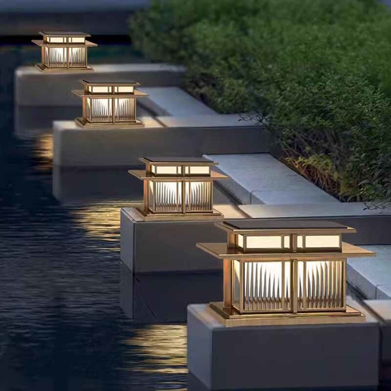 Outdoor wall light waterproof pillar lamp villa gate pillar light courtyard gate light door pillar light solar pillar head light