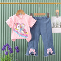 new boys' summer outfit set - trendy unicorn & kitten two-piece for toddlers, little kids, and big kids