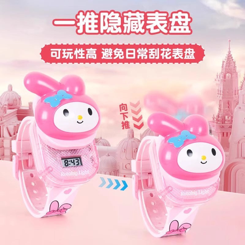 Kids' sliding cover cartoon music electronic watch - toy watch for boys and girls - kuromi style gift
