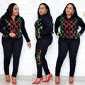 Clearance sale: factory direct sequin long sleeve jacket & slim fit pencil pants set - sporty & stylish