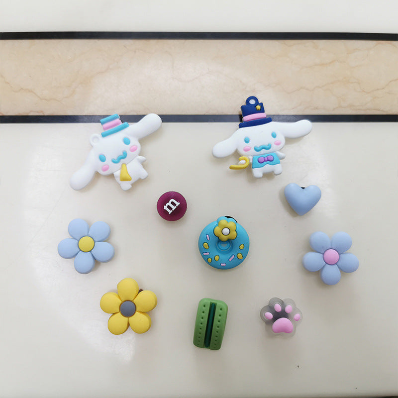 Diy accessories sweating dog cinnamon dog clog shoe flower ornaments shoe buckle cute cartoon detachable shoe flower buckle wholesale