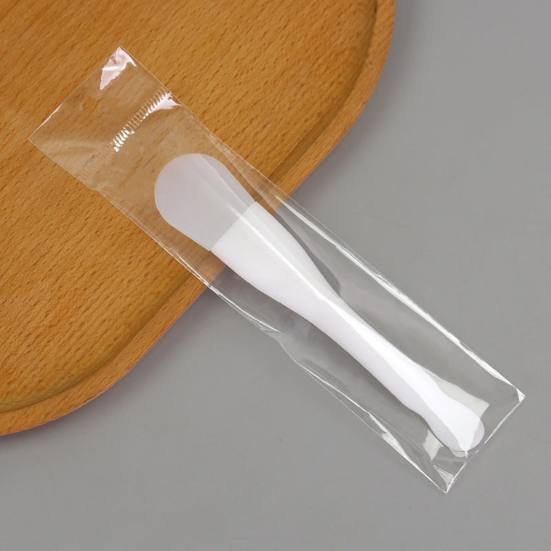 Large double-headed silicone facial mask brush with scoop, small waist, facial cleansing, smear-type mud mask brush, beauty tool