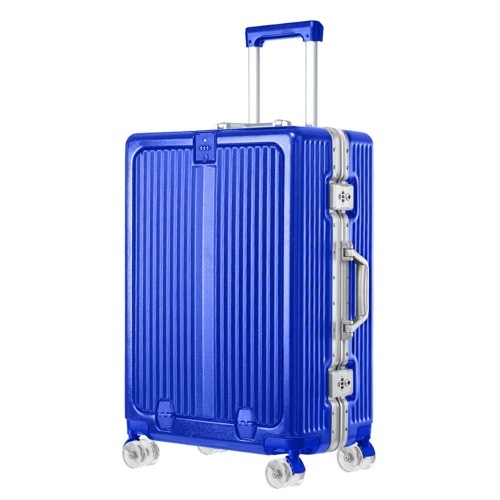 One-click front open aluminum frame 20-inch boarding case, ice skating wheel suitcase, customs lock suitcase 24-inch anti-drop trolley case