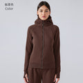 Sca new thickened warm hooded jacket women's outdoor fitness sweatshirt yoga jacket sports top dj028