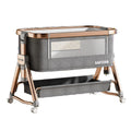 Aluminum alloy baby crib - portable, foldable, and convertible bassinet - multifunctional newborn bed - splice-together large bed