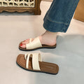 Toe-out slippers for women, french retronew arrival spring and summer k-style retrocasual vacation one-leg roman shoes