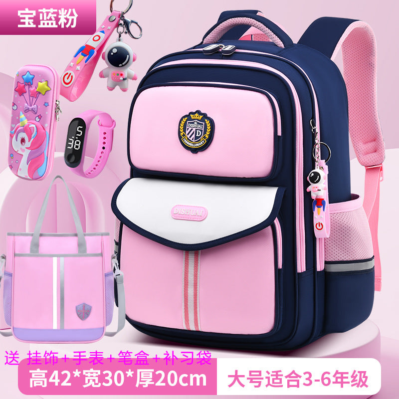 2026 new school backpack for elementary school students, grades 1-6, boys and girls, ultra-lightweight, load-reducing, and spine-protecting