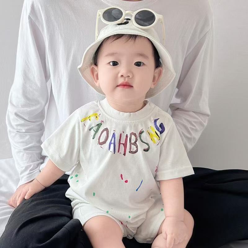 Boys' summer outfit set: trendy baby short-sleeve clothing,  new style, stylish kids' casual summer lightweight romper