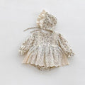 Autum style foreign style dress princess jumpsuit baby clothes baby autum floral bag butt bag butt clothes lace