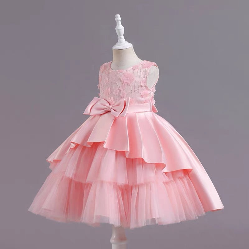 New girls' floral dress - stylish princess style, perfect for first birthday parties and special occasions
