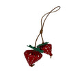 Strawberry buckle genuine leather pendant painted cowhide handmade pendant keychain decoration bag pendant personalized wholesale