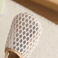 Minimalist new woven hollow-out closed-toe mules women's summer flat square-toe fashion slippers lazy shoes