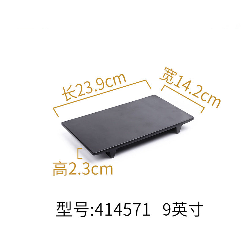 Melamine black tableware plastic dish imitation porcelain dinner plate cold dish plate barbecue hot pot plate barbecue restaurant plate commercial