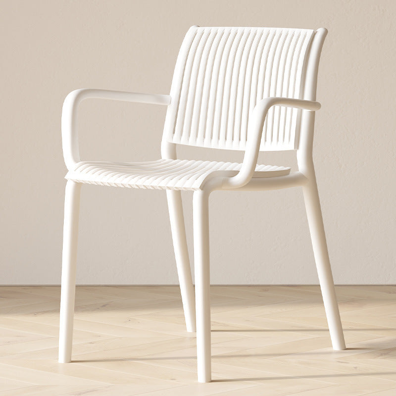 New arrival: thickened modern minimalist nordic dining chair - plastic chair, balcony outdoor vertical stripe leisure chair, stackable waiting chair