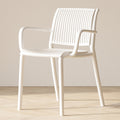 New arrival: thickened modern minimalist nordic dining chair - plastic chair, balcony outdoor vertical stripe leisure chair, stackable waiting chair