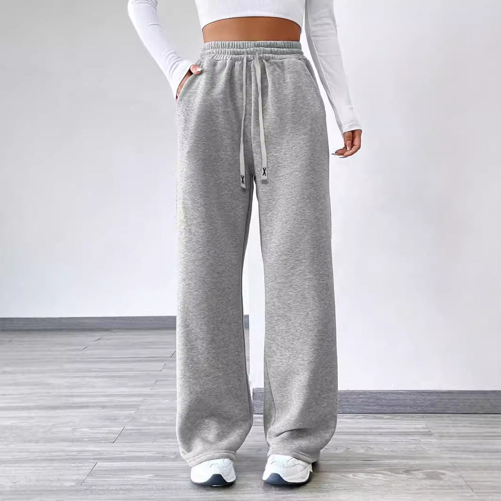 Pre-sale-53270# cross-border fashion foreign trade drawstring sweatshirt pants printed women's casual pants wide legs