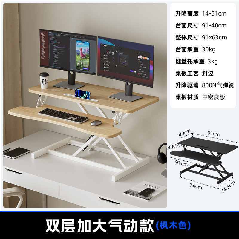 Standing desk adjustable height laptop monitor stand foldable computer table