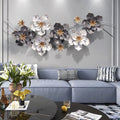 Iron chinoiserie living room wall hanging sofa wall decoration creative metal pendant wall decoration light luxury entrance background restaurant