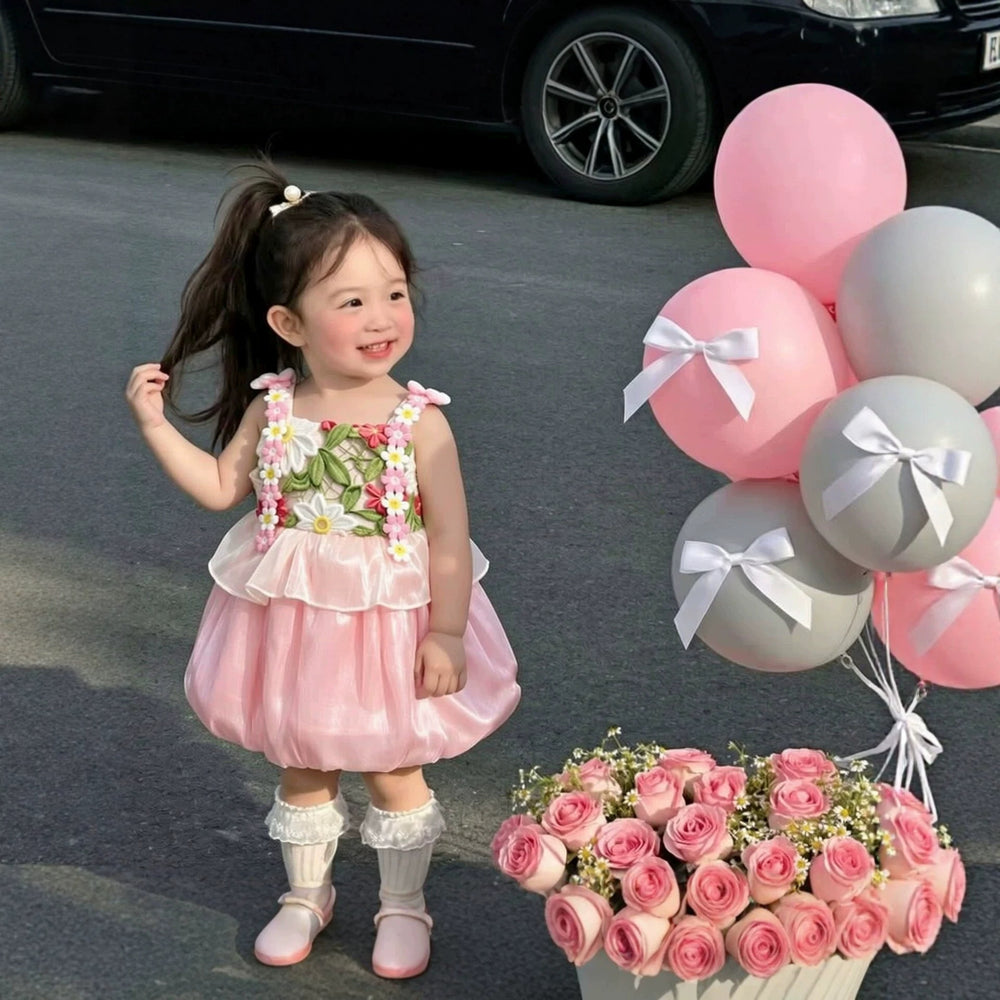 【dropshipping】pink floral sundress - sweet & cute new arrival, stunning first birthday dress, ethereal & gorgeous