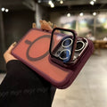 Lens holder and goggles suitable for apple 16promax skin-feeling frosted magnetic phone case iphone15 protective cover