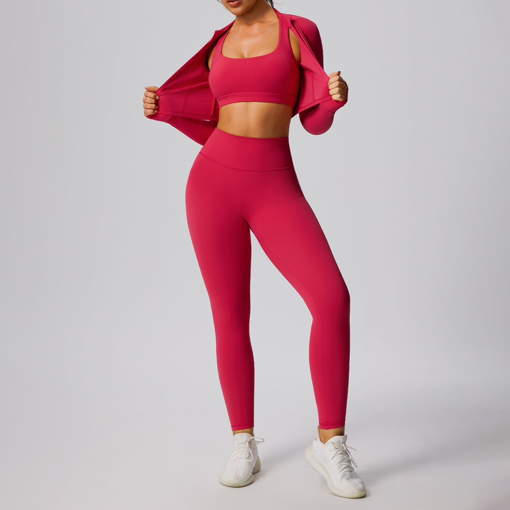 new women's compression activewear set - cloud-like breathable stretch fitness outfit for outdoor running and yoga