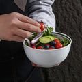 Minimalist pure white ceramic bowl, plate, and dish set - premium dinnerware for restaurants, hotels, and home use - ideal for desserts, steaks, and entrees