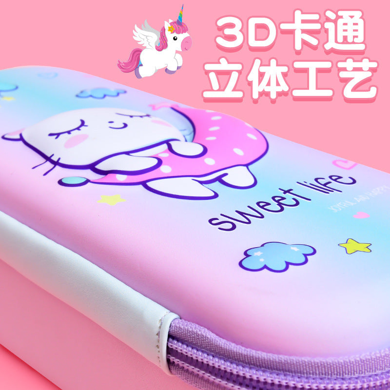 Cartoon cute password lock stationery box large capacity kindergarten Korean version pencil case small fresh girls pencil case
