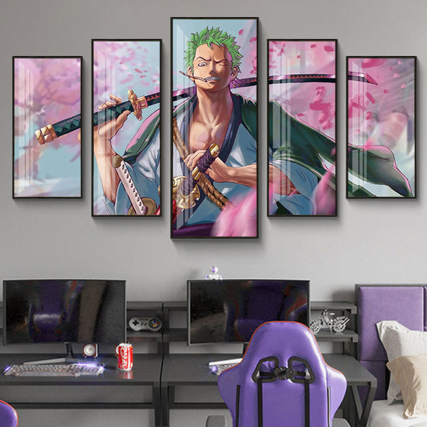 Wulian ONE PIECE hanging painting Luffy Sauron two-dimensional animation bedroom bedside e-sports room decorative wall mural