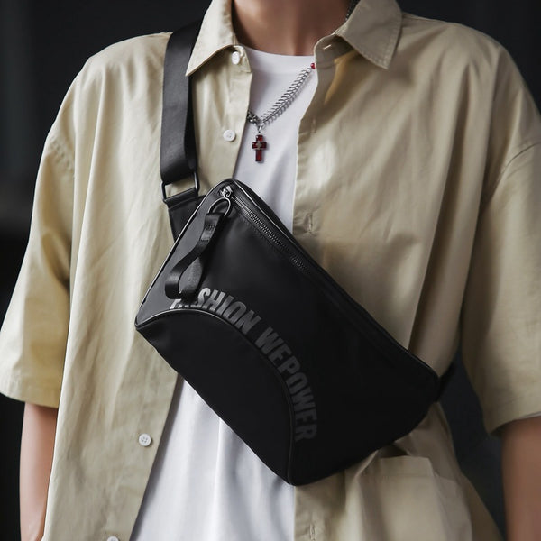 WEPOWER new casual tooling functional messenger bag trendy brand men's and women's same breast bag large capacity shoulder fanny pack