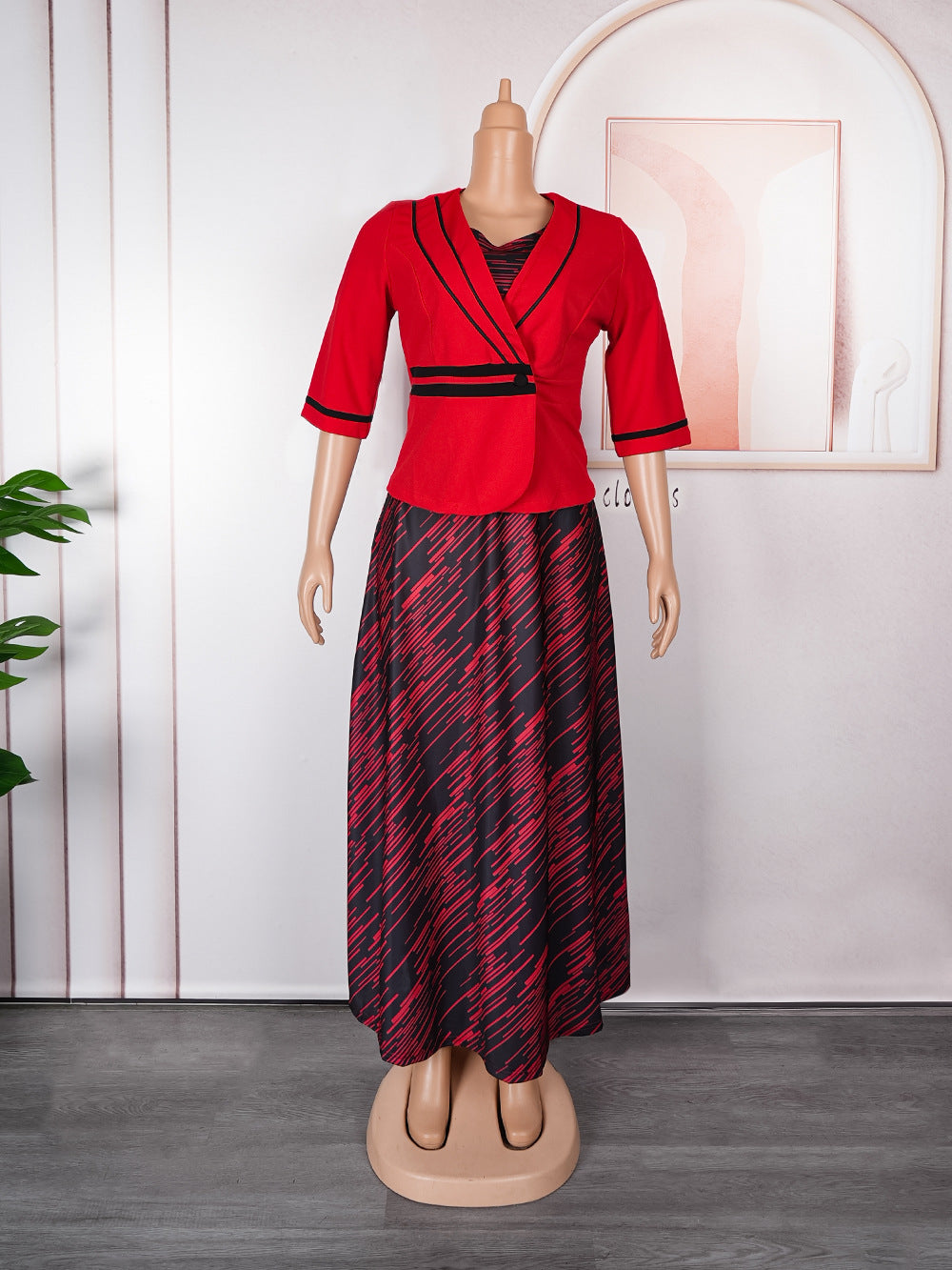 Fashion  elegantwork clothing two-piece set clothing cross-border african women's plus size outweardress