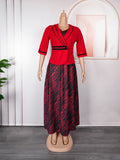 Fashion  elegantwork clothing two-piece set clothing cross-border african women's plus size outweardress