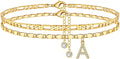 Exportnew arrival double layer 26 letter claw chain anklet fashionfashion tennis chain diamond letter layered beach
