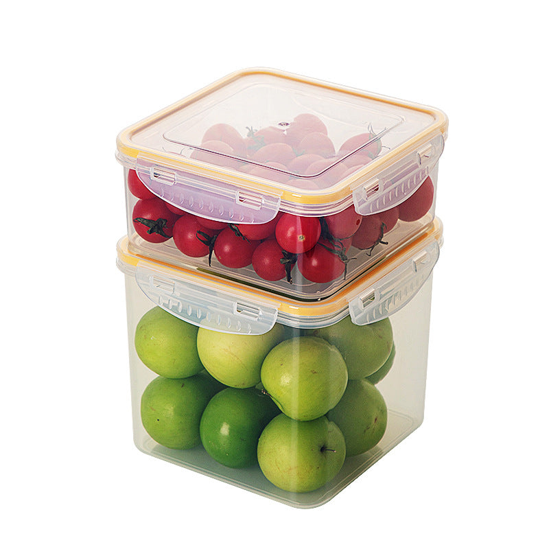 Kitchen finishing dustproof storage box with lid transparent refrigerator storage box food grade plastic food crisper
